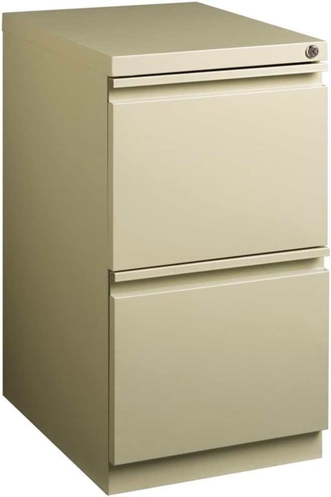 Pemberly Row 2 Drawers 27.75" Vertical Beige Metal Filing Cabinet Lockable by PEMBERLYROW
