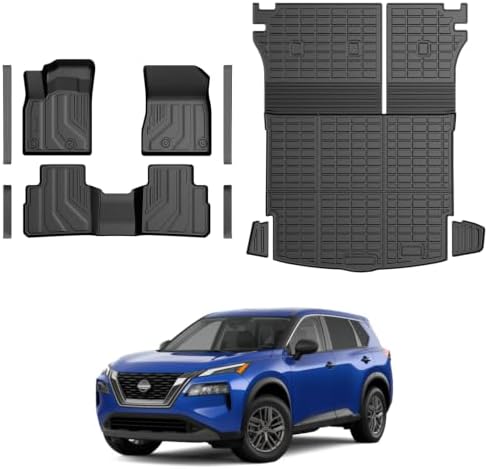Rogue Floor Mats - Car Mats for Nissan Rogue (No fit Rogue Sport) 2021-2026, All Weather Floor Mats Cargo Liner with Backrest Mat and Door Sill Guards for Rogue Accessories, Heavy Duty Rubber Mats by cartist
