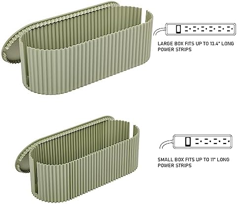 FABROK 2 Pack Cable Management Box, Cord Hider Box, Green, Small+Large - Image 3