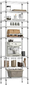 IZEUK 8 Tier Adjustable Metal Storage Shelving Unit, Heavy Duty Standing Rack Organizer for Kitchen, Pantry, Laundry Room, Garage or Basement, 2000 lbs Capacity, 23.6 W x 13.8 D x 79.5 H, Chrome by IZEUK