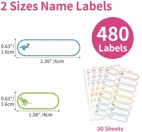 480 Pcs Waterproof Labels for Kids Stuff Daycare Name Bottle Essentials - Image 2