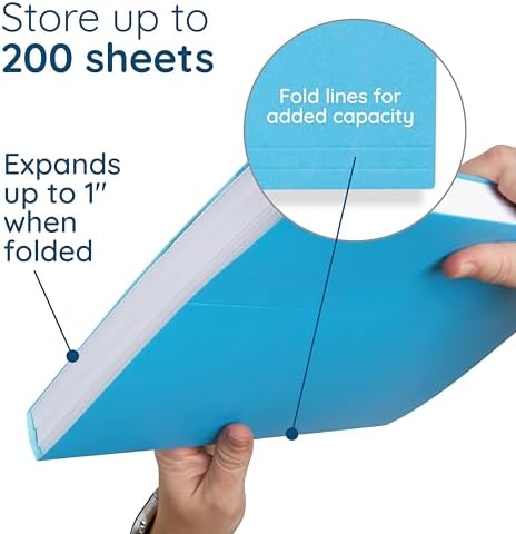 25 Blue Summit Supplies Pretty Hanging File Folders, Pastel Gem Tone Assorted Colors, Cute Hanging File Folders with Plastic Tab Inserts, Holds Letter Size Documents - Image 4