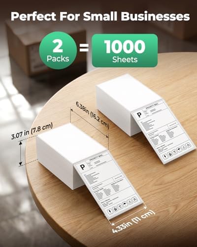 SVANTTO 4x6 Thermal Labels, 1000Pcs/2 Stacks, White Shipping Labels - Image 2