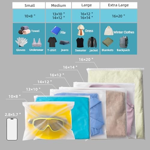 10x8 Inch Frosted Zipper Bags Swimsuit Organizer Bags No Vent Holes 25Pcs - Image 3