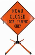 Traffic Roll-Up Sign Kit with Stand – Collapsible Safety Sign & Heavy-Duty Portable Stand, High Visibility, Easy Setup (Road Closed Local Traffic Only, Reflective) by EASTERNMETALSIGNSANDSAFETY