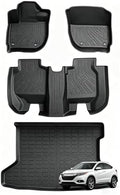 All Weather Car Floor Mats & Cargo Liner for Honda HR-V (AWD Models & Not for FWD) 2022 2021 2020 2019 2018 2017 2016 Custom Fit Full Set Accessories,Black by JORUOOServeyouwellalltheway