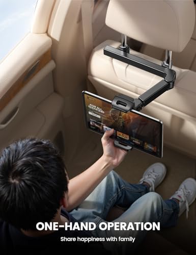 Lamicall Car Headrest Tablet Holder, 3 in 1 Extension Adjustable Arm - Image 4