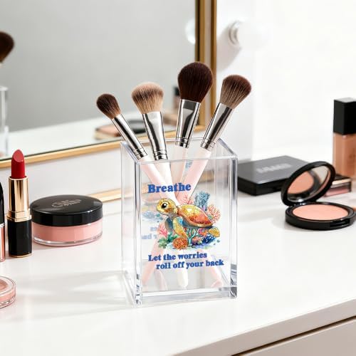 Sea Turtle Pen Holder Makeup Organizer, Mental Health Desk Décor - Image 4