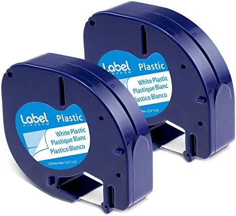 Compatible with Dymo Letra Tag 91331 White Plastic Label Tape for LT-100H by LabelKINGDOM