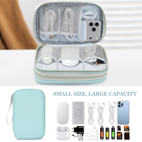 FYY Electronic Organizer, Travel Tech Pouch Bag, Large, Mint Green - Image 6