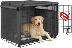 Seiyierr 48 Inche Dog Crate Cover, Double Door Dog Kennel Cover for Large Wire Dog Crate, Lightweight 600D Polyester Windproof Pet Crate Covers, Cover Only, Black by Seiyier
