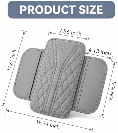 Arm Rest Cover for Car, Leather Console Pad with 2 Storage Bags - Image 2