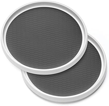 2 Pack, 12-Inch Non-Skid Lazy Susan Organizers - Turntable Rack for Pantry Organization and Storage, Kitchen, Fridge, Cabinets, Bathroom Makeup Vanity Countertop, Under Sink Organizing, Spice Rack by MakeLifeBetterEasier