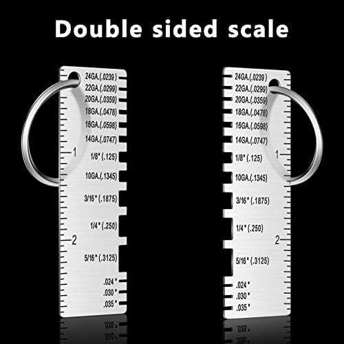 Konohan Double Sided Wire Thickness Gauge Tool for Metal, Silver - Image 2