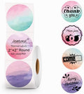 2 inch Round Thermal Labels - Direct Thermal Stickers, 500 Labels for Printer, 4 Colors by Joatuxul