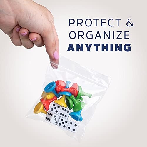 6,000 Count - 2" x 2" Small Zip Bags, Mini Reclosable Zipper Baggies, 2 Mil, Clear Plastic Resealable Storage Bags with Zip Top Lock for Packaging Jewelry, Pills, Buttons, Candy, Seeds - GPI - Image 5
