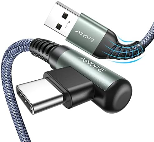 USB Type C Cable AINOPE [2-Pack, 1.6ft] 3.1A Type C Charger Fast Charging Right Angle, Durable Nylon Braided USB C Cable, Smartphone by AINOPE10yearsforphoneaccessories
