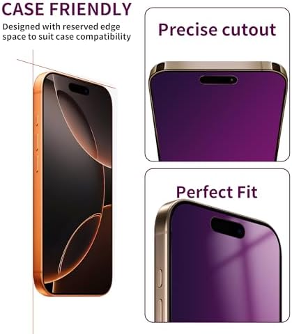 2 Pack Privacy Screen Protector for iPhone 16 Pro Max Glass - Image 5