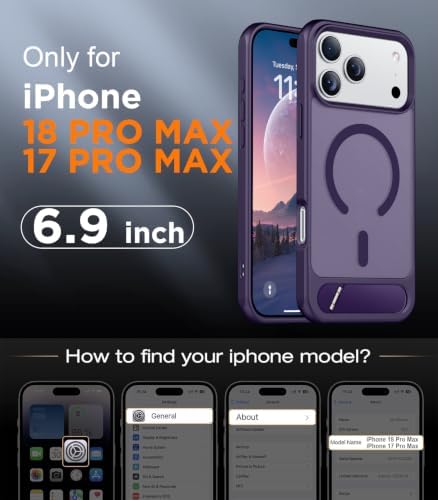 Temdan Magnetic for iPhone 18 Pro Max Case/iPhone 17 Pro Max Case Stand - Image 2