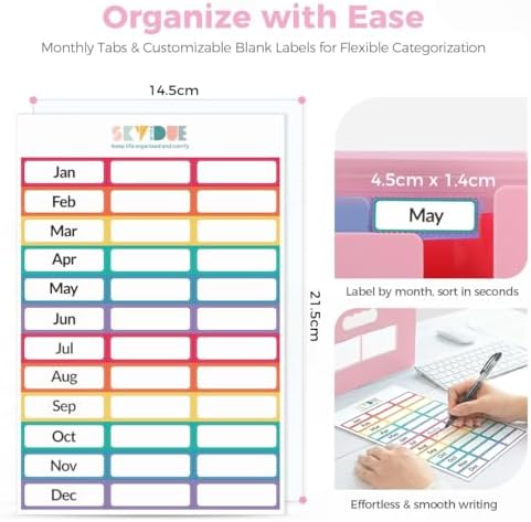 SKYDUE Accordion File Organizer, Expanding File Folder with 13 Pockets, Portable Document Paper Bill Receipt Organizer, Home School Office Supplies, Letter A4 Size Pink - Image 6