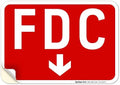 FDC Down Arrow Sign, Red Background, by SigoSigns