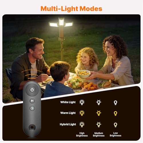 OGERY Camping Lights with Stand & Remote, 10000mAh Rechargeable Work Light - Image 3
