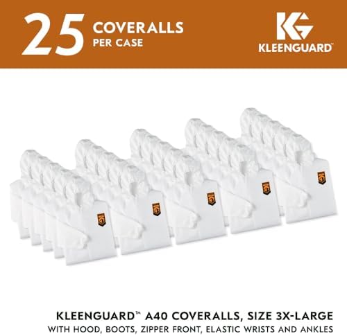 KleenGuard 44336 A40 Elastic-Cuff, Ankle, Hood & Boot Coveralls, White, 3X-Large (Case of 25) - Image 2