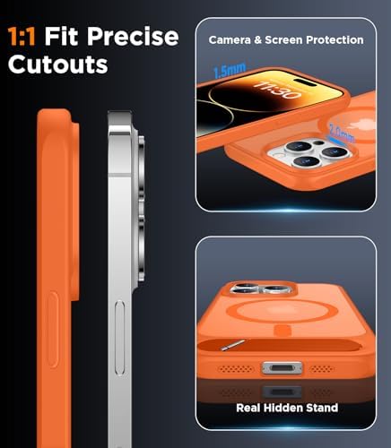Temdan Magnetic Compatible with iPhone 14 Pro Max Case, [Built-in Invisible Kickstand][Compatible with MagSafe] [Military Grade Shockproof] Slim Translucent Matte Phone Case for iPhone 14 Pro Max 6.7" - Image 6