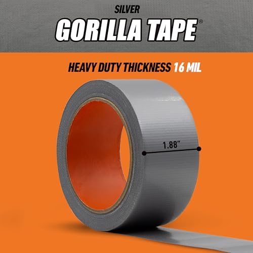 GORILLA Heavy Duty Duct Tape, Silver, 1.88 in x 10 yd, 1-Pack - Image 6