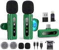 USB C Wireless Lavalier Microphone for iPhone, iPad & Android Phone, Green by GoorDik