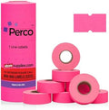 Perco 1 Line Fluorescent Pink Labels - 8,000 Blank Price and Date Gun Labels for Perco Lite, X, Plus and Pro 1 Line Price and Date Guns - 8 Rolls, 1 Sleeve - Made in USA by Perco