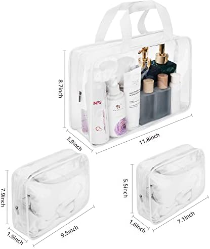 4Pcs Crystal Clear PVC Travel Toiletry Bag Kit for Women Men, Cosmetic Bags - Image 3