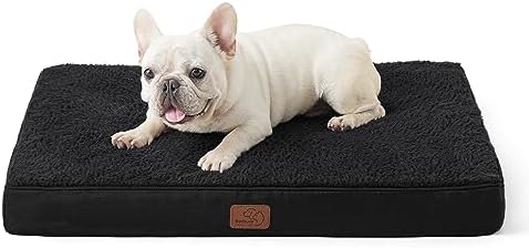 Bedsure Washable Dog Bed Medium Size Dog with Comfy Sherpa, 30x20in Black by BEDSURE