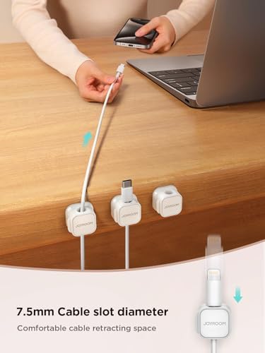 JOYROOM 9 Pack Magnetic Cable Clips, Cord Organizer Adhesive Wire Holder - Image 3