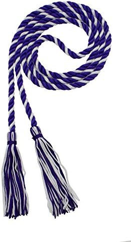 Tassel Depot Graduation Honor Cord - Purple/White - Every School Color Available - Made In Usa by TasselDepot