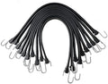 ROBLOCK 21" Rubber Tarp Straps with 150% Max Stretch, 100% EPDM Bungee Cords with Metal Crimped S Hooks, Ideal for Securing Tarps, Cargo, Canvases, Weatherproof (10 Pack) by ROBLOCK