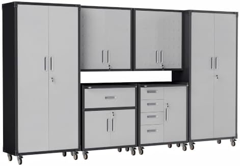 6-Piece Garage Storage Cabinets System Heavy Duty Workshop Set by FLIXELIO