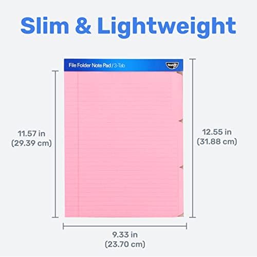 Find It File Folder Notepad, 12-Ct 3rd-Cut Tab Organizer Folders, Pink - Image 4