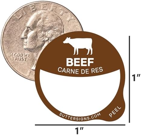 Beef Food Labels 1" Dot Blank Sticker Labels 1000 pcs - Image 2