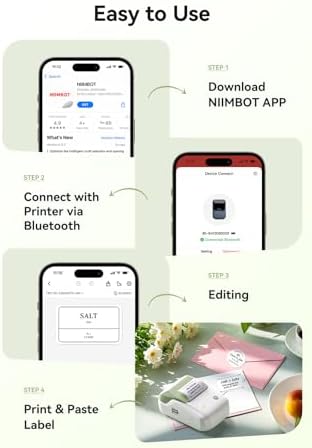NIIMBOT B1 Label Maker Machine with 3 Tapes, 2Inch Thermal Label Printer - Image 3