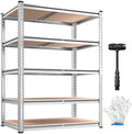 REIBII Galvanized Garage Shelving,5-Tier Metal Rack,36" W x 16" D x 72" H by REIBII