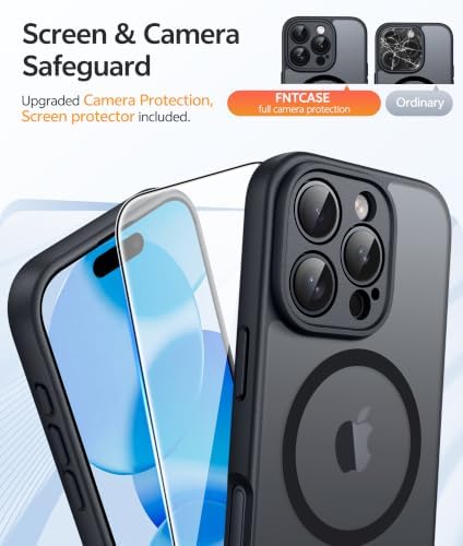 FNTCASE for iPhone 16 Pro Max Case, Fit for Magsafe, Glass Screen Protector - Image 4