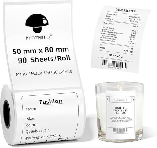 [90 pcs] Phomemo Labels M110, 1.97''x3.15'' (50x80mm) by Phomemo