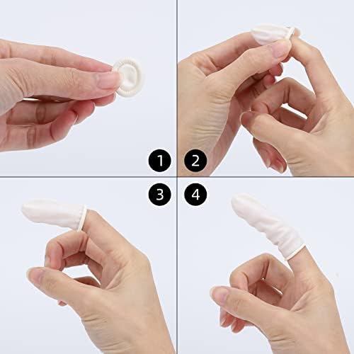 acDesign 300Pcs Finger Cots LargeLatex Finger Cots White Finger Protectors for Injured Finger,Cracked Finger,Sports - Image 3