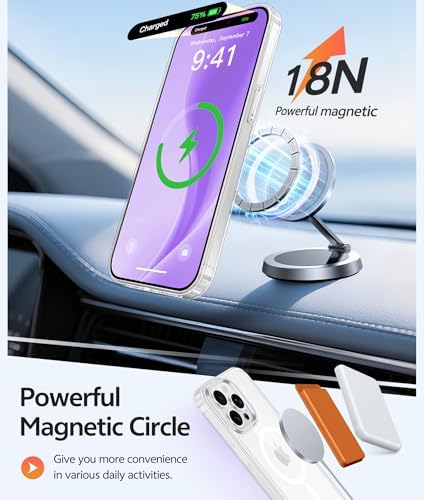 FNTCASE for iPhone 14 Pro Max Case, Fit for Magsafe, Glass Screen Protector - Image 3