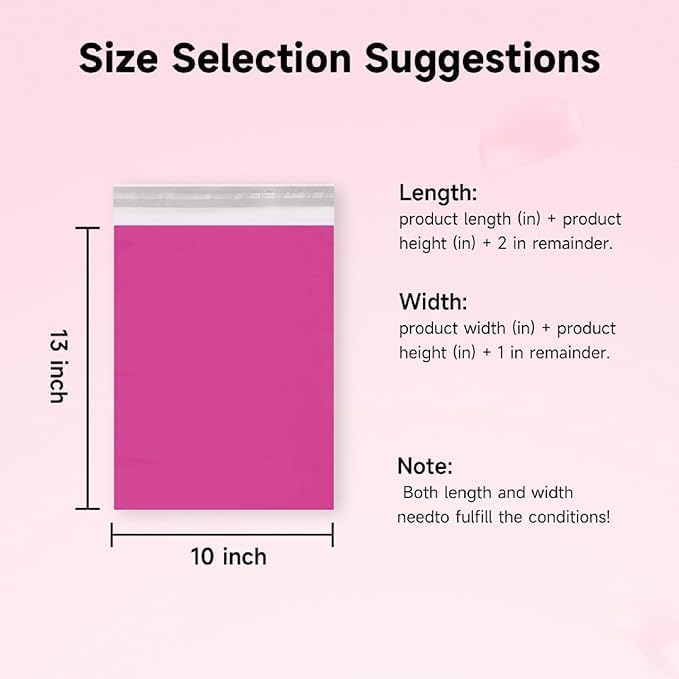 Pink Shipping Bags, Self-Seal Poly Mailers 10x13 Inch, 10 Pack - Image 2