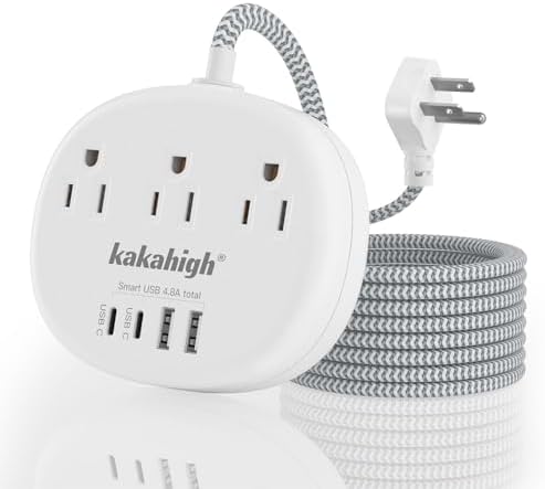 White Extension Cord - Braided Extension Cord 10 Feet by YourBetterchoice