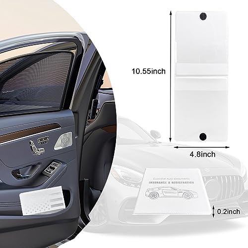 Ziciner Car Registration Insurance Holder, 2Pack Essential Auto Card Document Glove Box Organizer with Touch Fastener, Vehicle Interior Accessories Perfect for Most Car, Truck, SUV (White/Back Flag) - Image 2