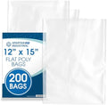 12" X 15" Open-End Flat Poly Bags (200 Count) - 1.1 Mil Plastic Clear Bags by SpartanIndustrial