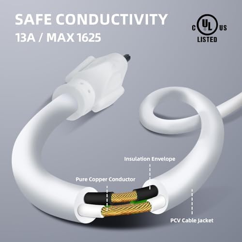 EP 75 FT Outdoor Extension Cord, 16/3 SJTW Heavy Duty White, ETL Listed - Image 5